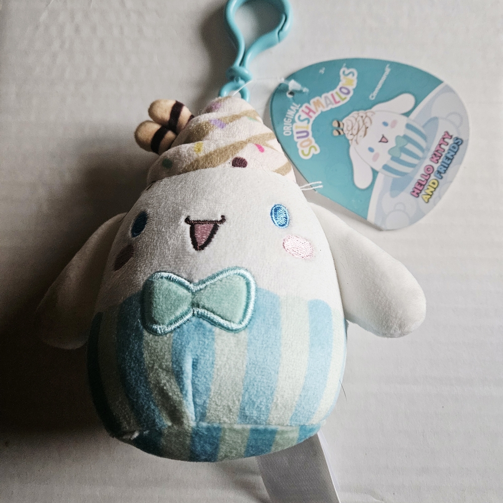 Squishmallows Cream and Blue Striped Plush